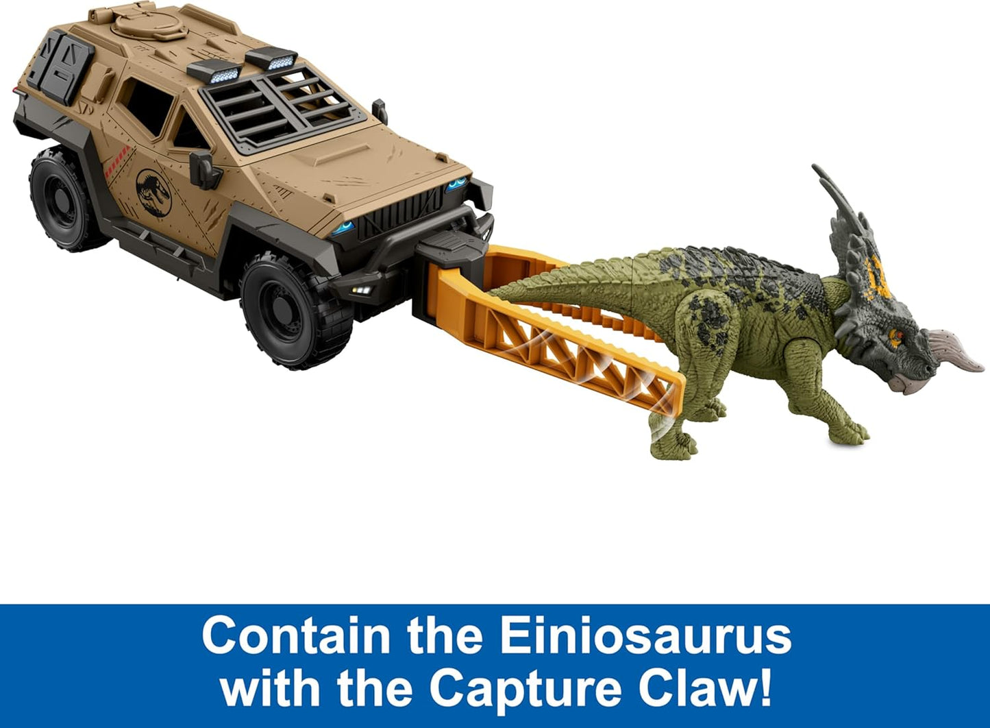 Mattel Jurassic World Truck & Einiosaurus Dinosaur Action Figure