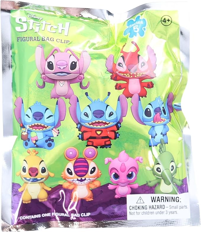 Disney Stitch Series 5 -3D Figural Foam Bag Clip Keychain