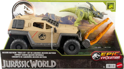 Mattel Jurassic World Truck & Einiosaurus Dinosaur Action Figure