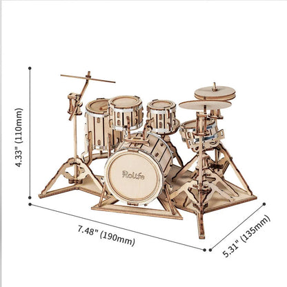 Drum Kit - Rokr 3d Wooden Puzzle