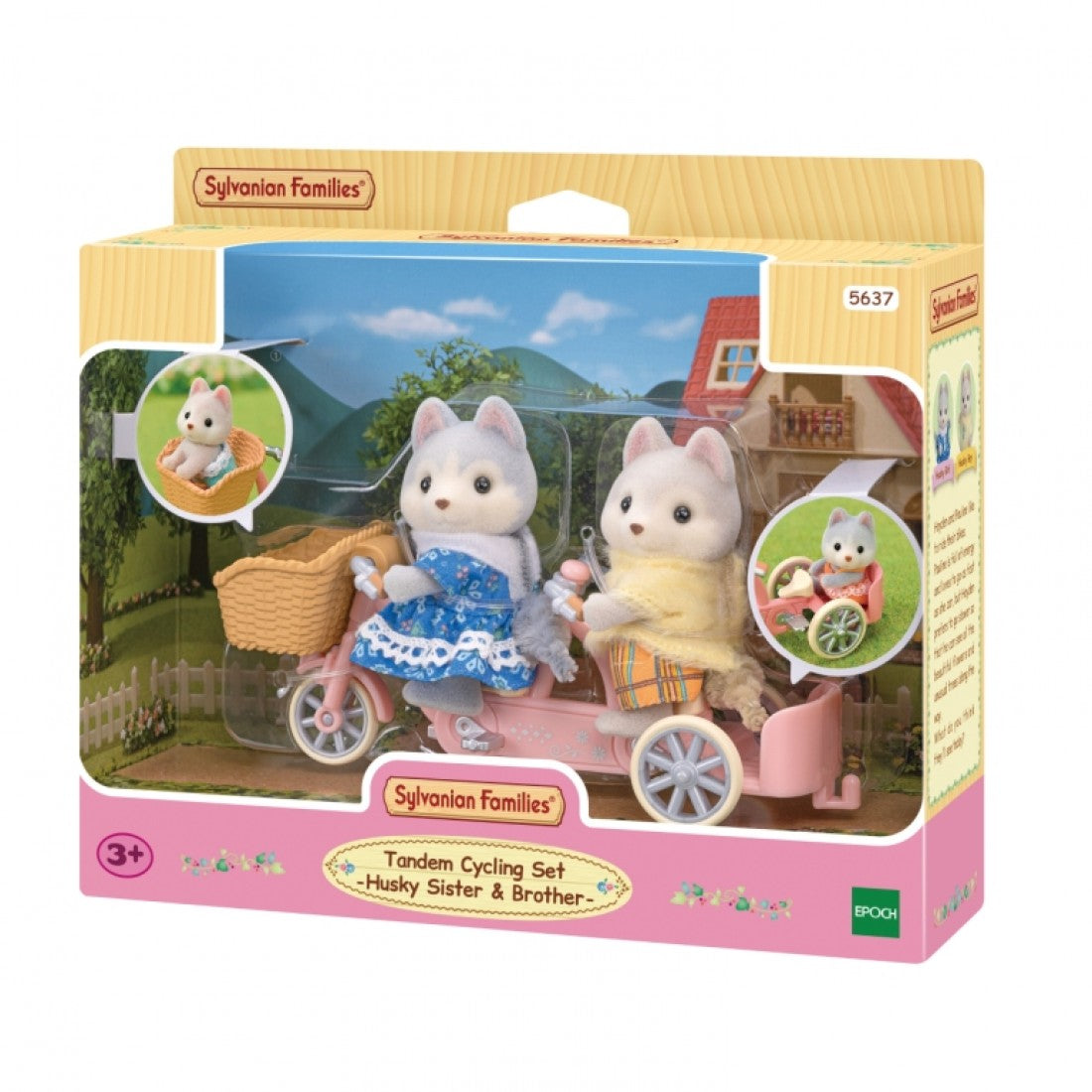 Sylvanian Families Tandem Cycling Set - Husky Sister & Brother