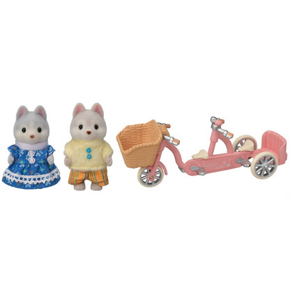 Sylvanian Families Tandem Cycling Set - Husky Sister & Brother