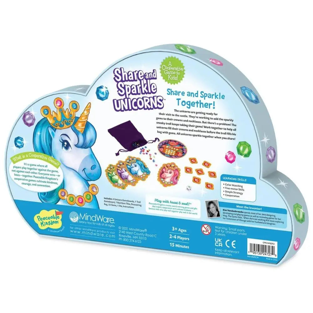 Peaceable Kingdom Share & Sparkle Unicorns Cooperative Game