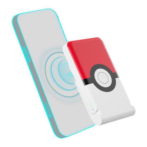 OTL power bank OTL 5000 mAh, USB-C 15W, Pokemon Pokeball with stand (red and white).