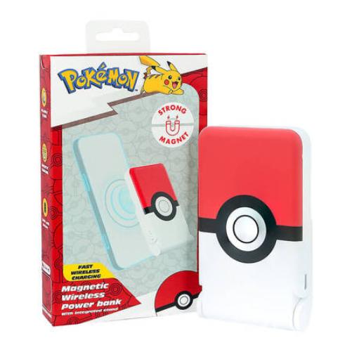 OTL power bank OTL 5000 mAh, USB-C 15W, Pokemon Pokeball with stand (red and white).