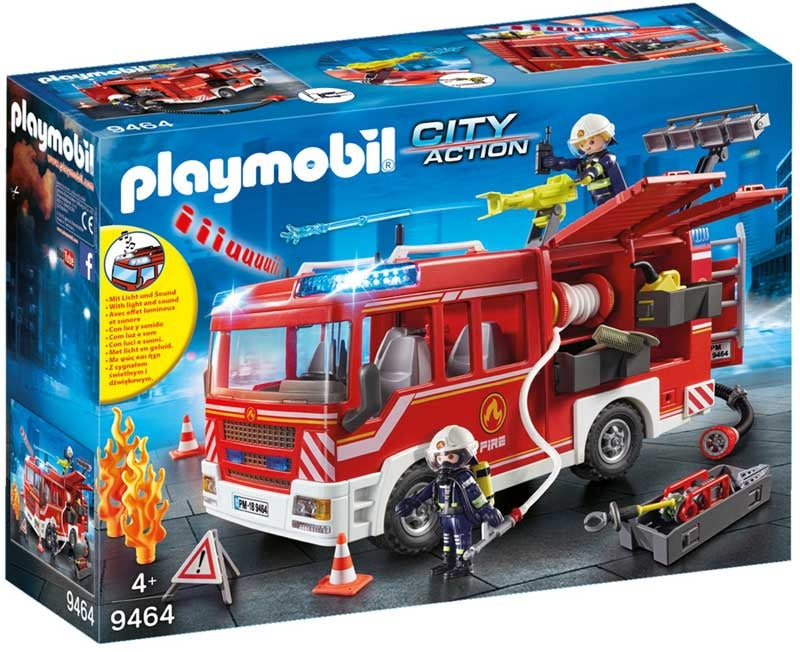 Playmobil City Action Fire Engine With Working Water Cannon