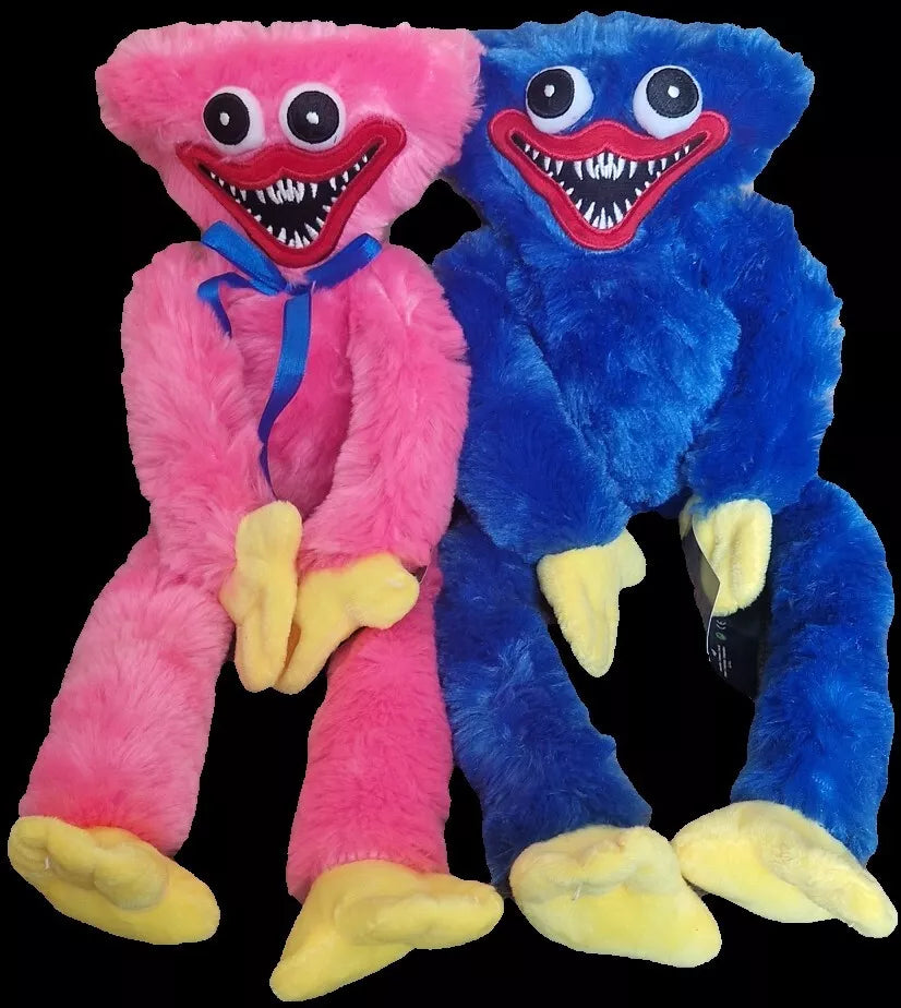 Poppy Playtime Pair Of Blue & Pink Huggy Wuggy 40cm Plush Toy