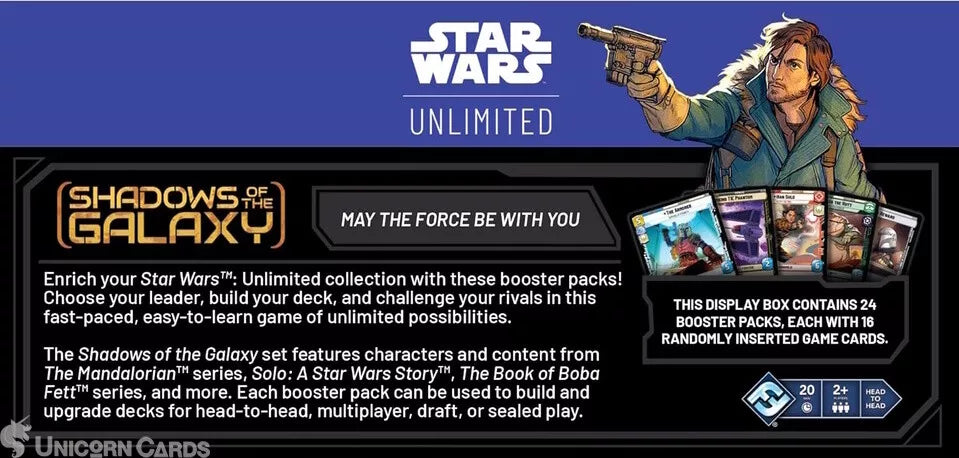 Star Wars: Unlimited - Shadows of the Galaxy Booster Display Box (24 Packs)