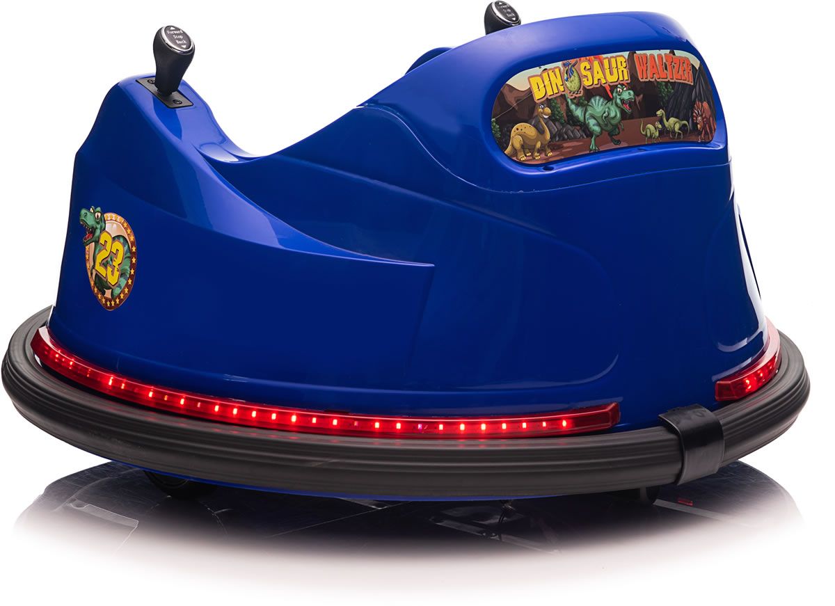 Blue dinosaur adventure ride on bumper car